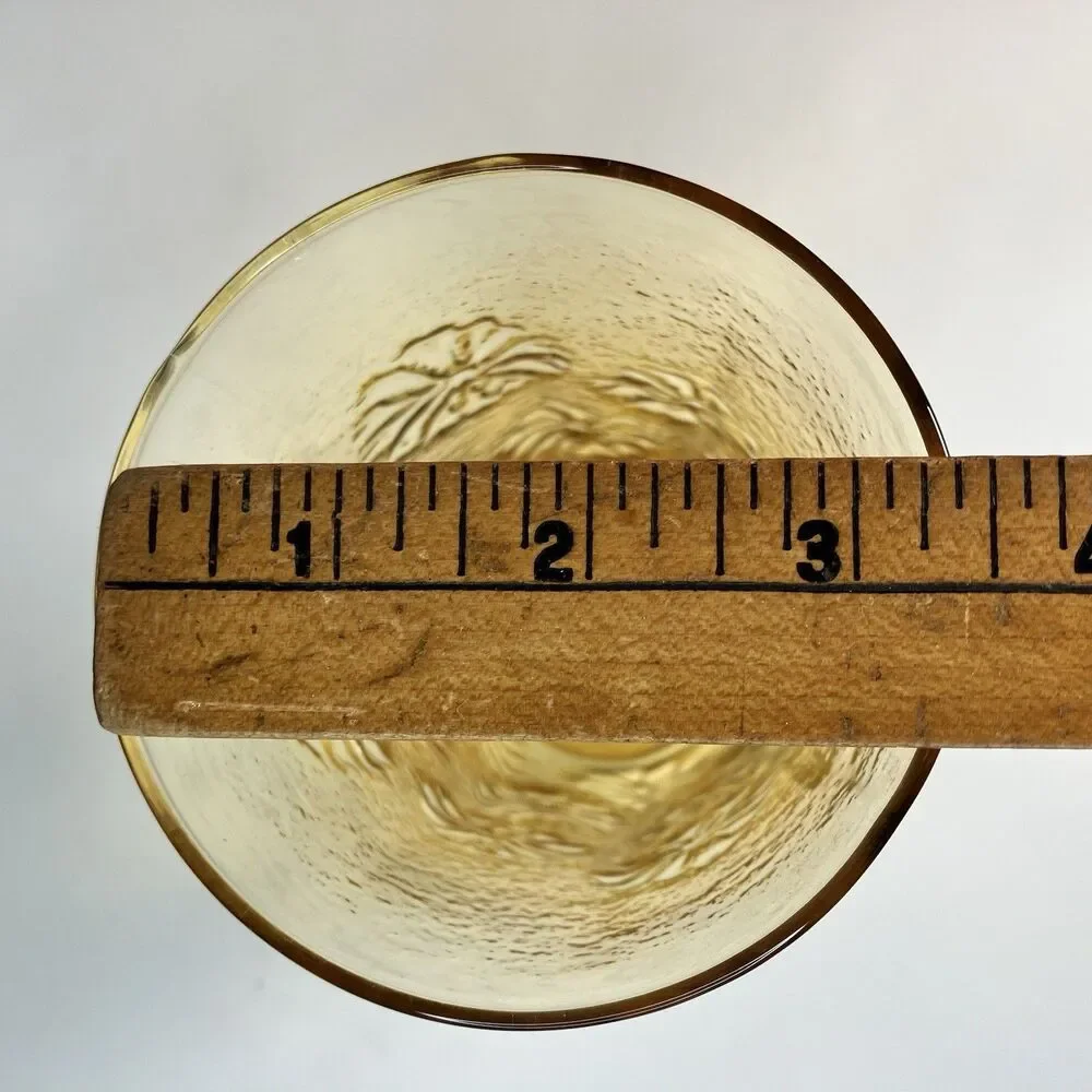 Vtg Anchor Hocking Spring Song Daisy Honey Amber 6.75 x 3.5